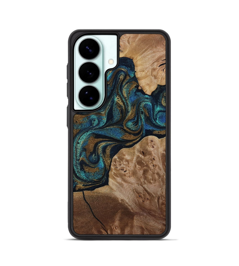 Galaxy S26 Wood Phone Case - Nalani (Teal & Gold, 817720)
