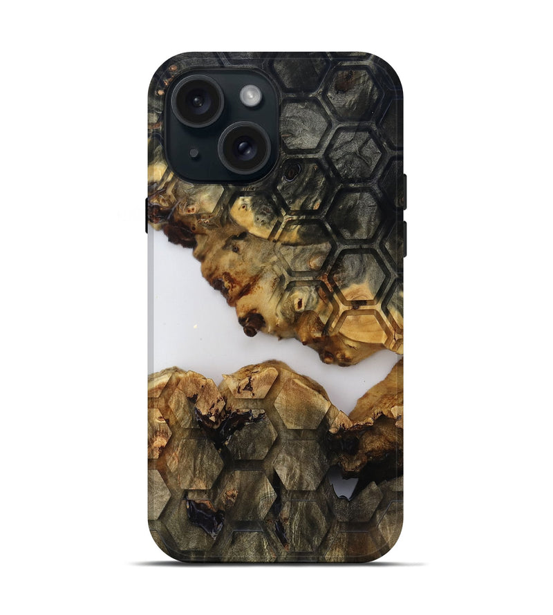 iPhone 15 Wood Live Edge Phone Case - Gloria (Clear, 817822)