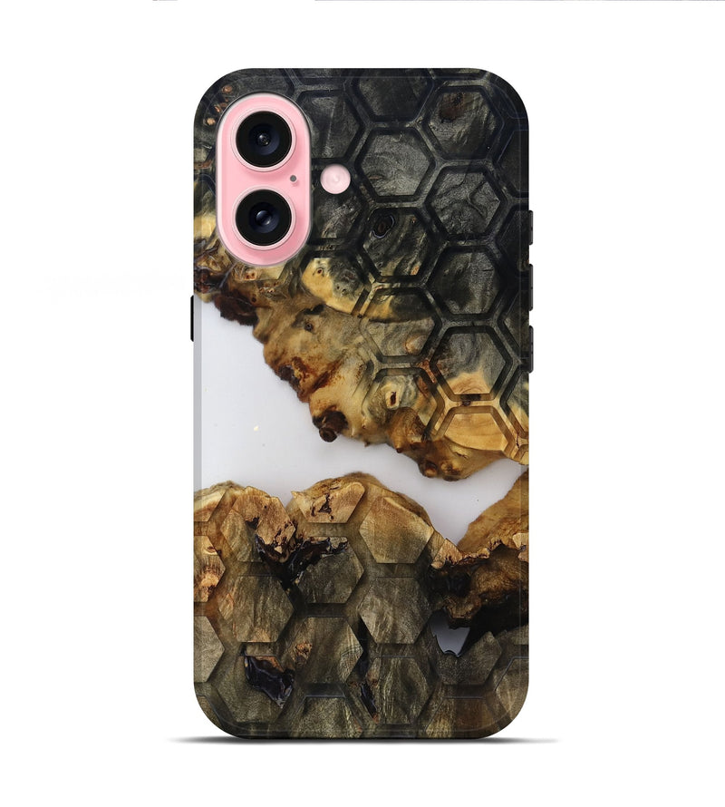iPhone 16 Wood Live Edge Phone Case - Gloria (Clear, 817822)