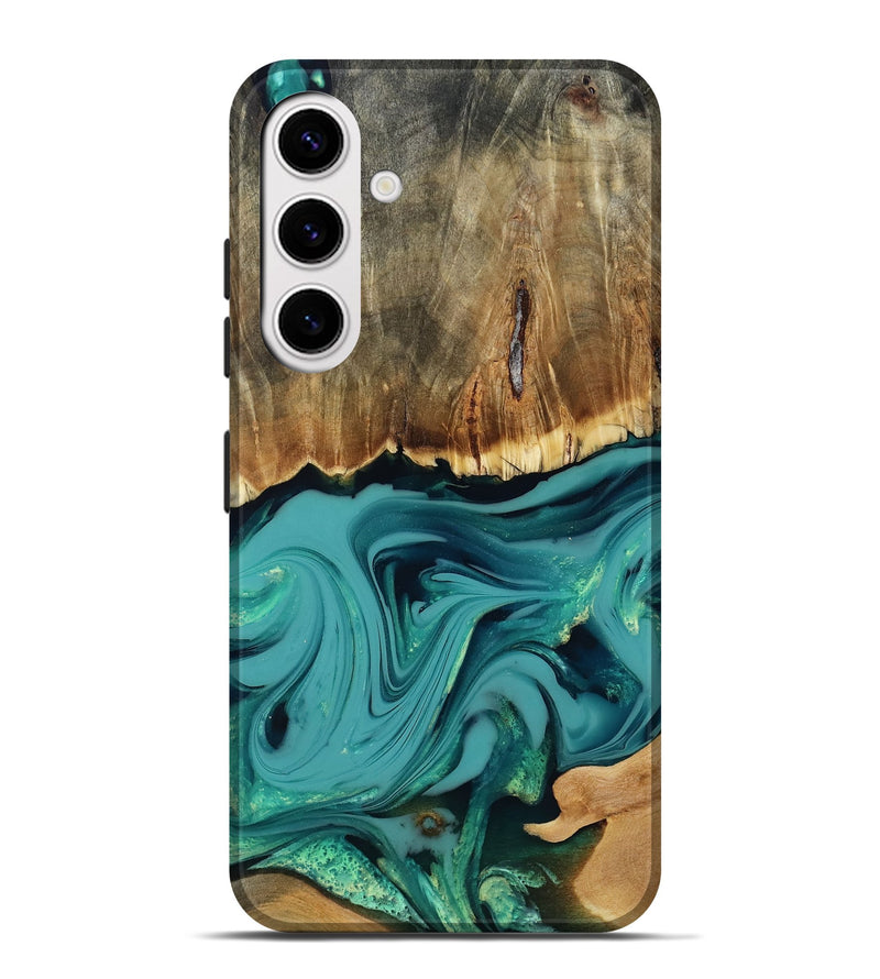Galaxy S25 Plus Wood Live Edge Phone Case - Diya (Green, 817825)