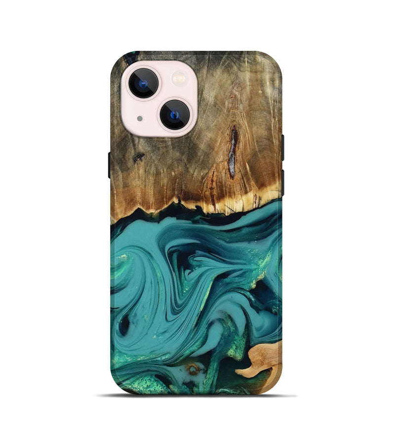 iPhone 13 mini Wood Live Edge Phone Case - Diya (Green, 817825)