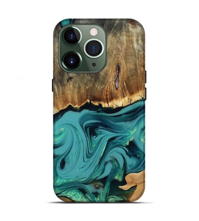iPhone 13 Pro Wood Live Edge Phone Case - Diya (Green, 817825)