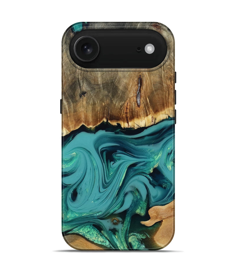 iPhone 17 Air Wood Live Edge Phone Case - Diya (Green, 817825)