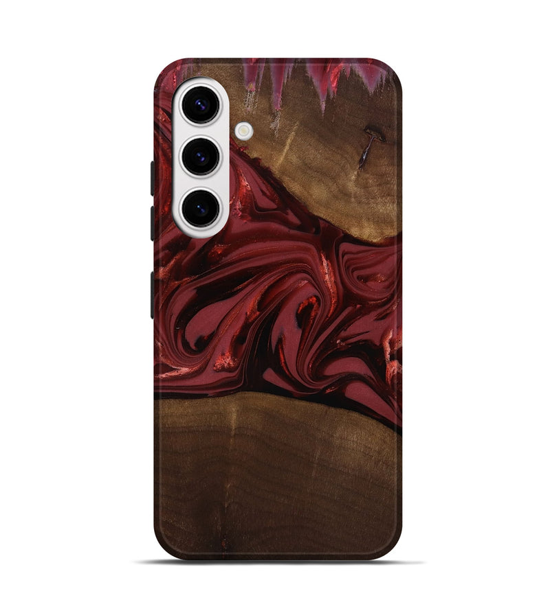 Galaxy S25 Wood Live Edge Phone Case - Roberta (Red, 817826)