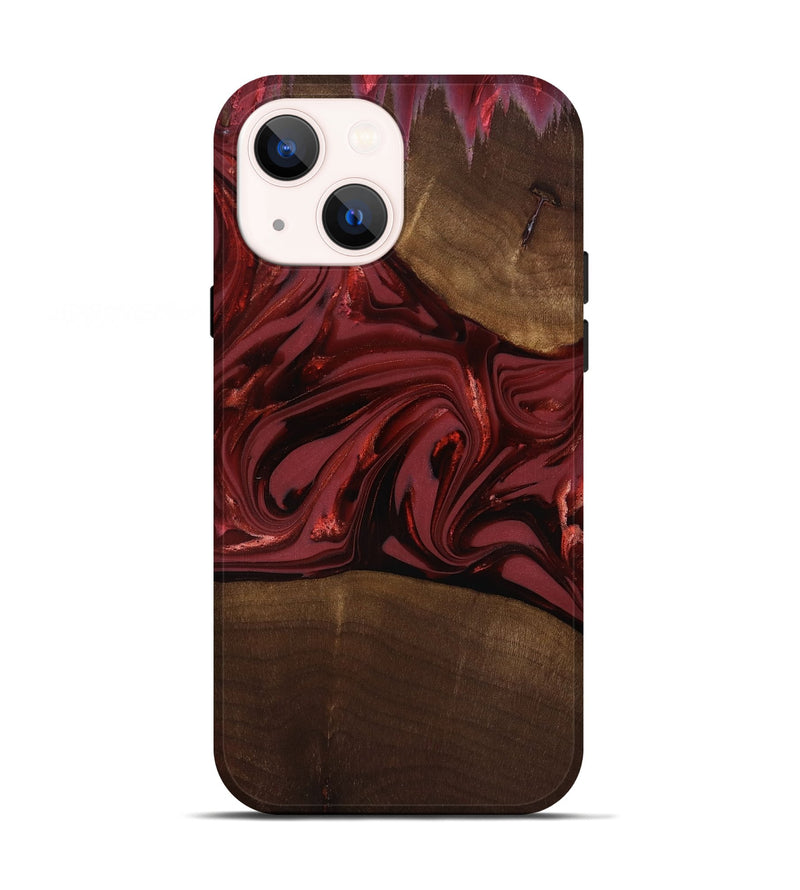 iPhone 13 Wood Live Edge Phone Case - Roberta (Red, 817826)