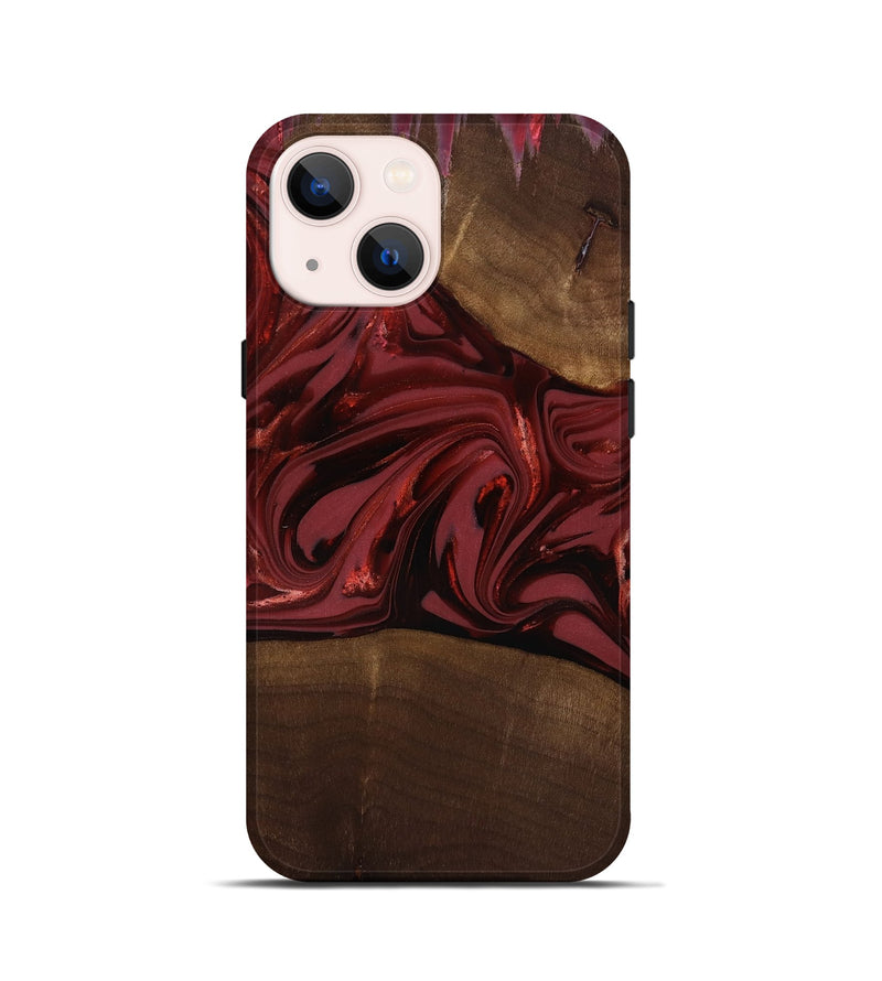 iPhone 13 mini Wood Live Edge Phone Case - Roberta (Red, 817826)
