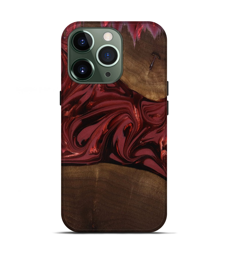 iPhone 13 Pro Wood Live Edge Phone Case - Roberta (Red, 817826)