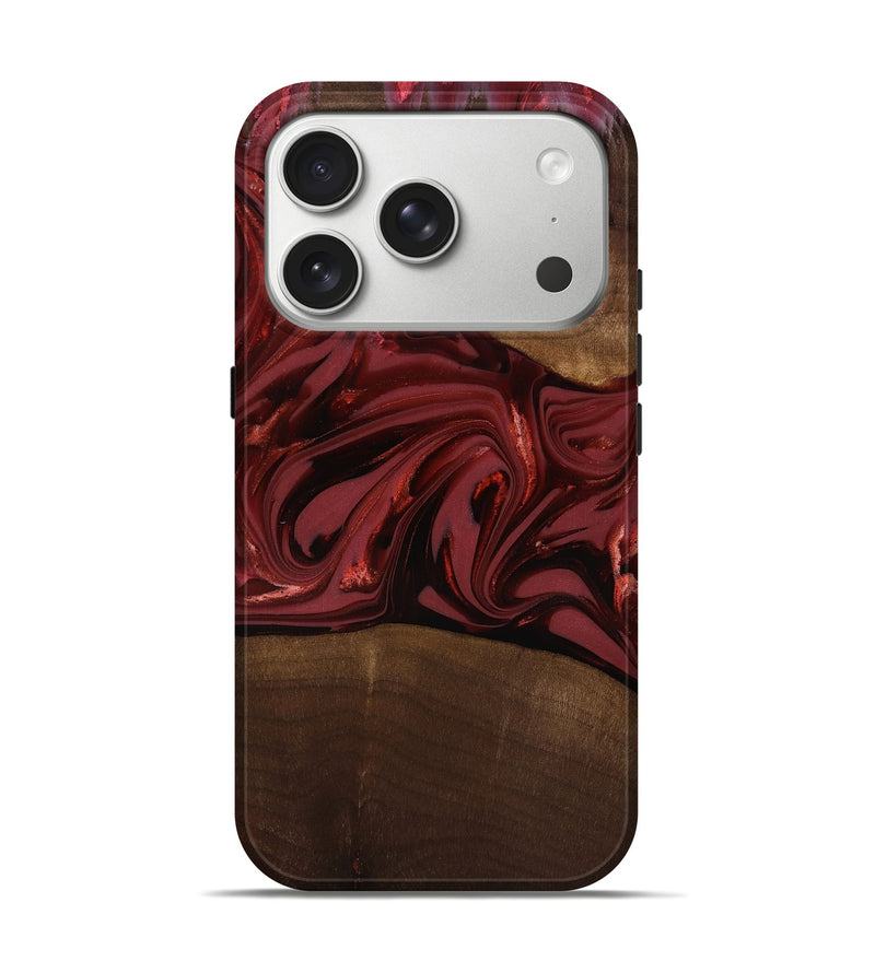 iPhone 17 Pro Wood Live Edge Phone Case - Roberta (Red, 817826)