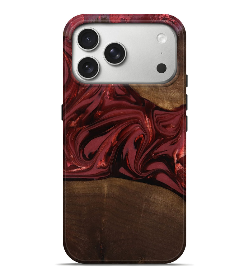 iPhone 17 Pro Max Wood Live Edge Phone Case - Roberta (Red, 817826)