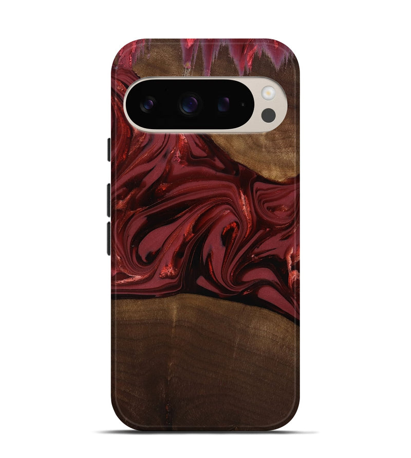 Pixel 9 Wood Live Edge Phone Case - Roberta (Red, 817826)