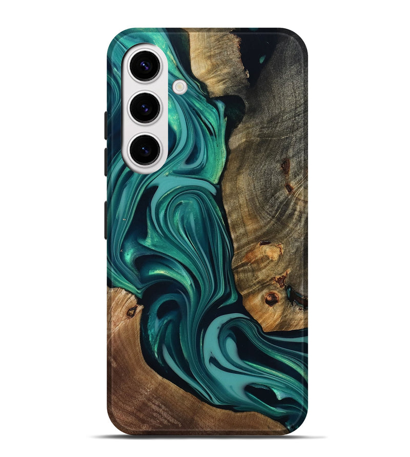 Galaxy S25 Plus Wood Live Edge Phone Case - Adonis (Green, 817829)