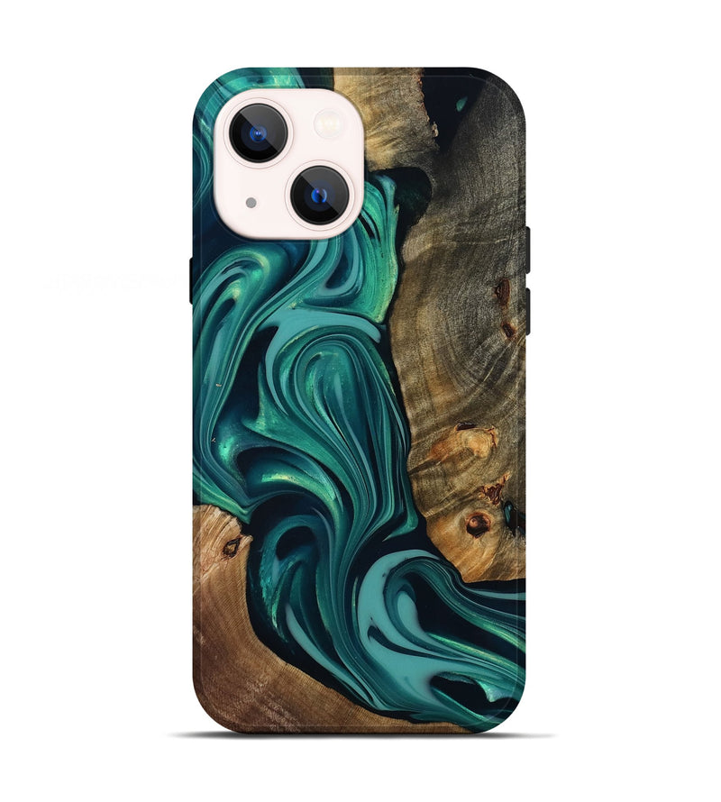 iPhone 13 Wood Live Edge Phone Case - Adonis (Green, 817829)
