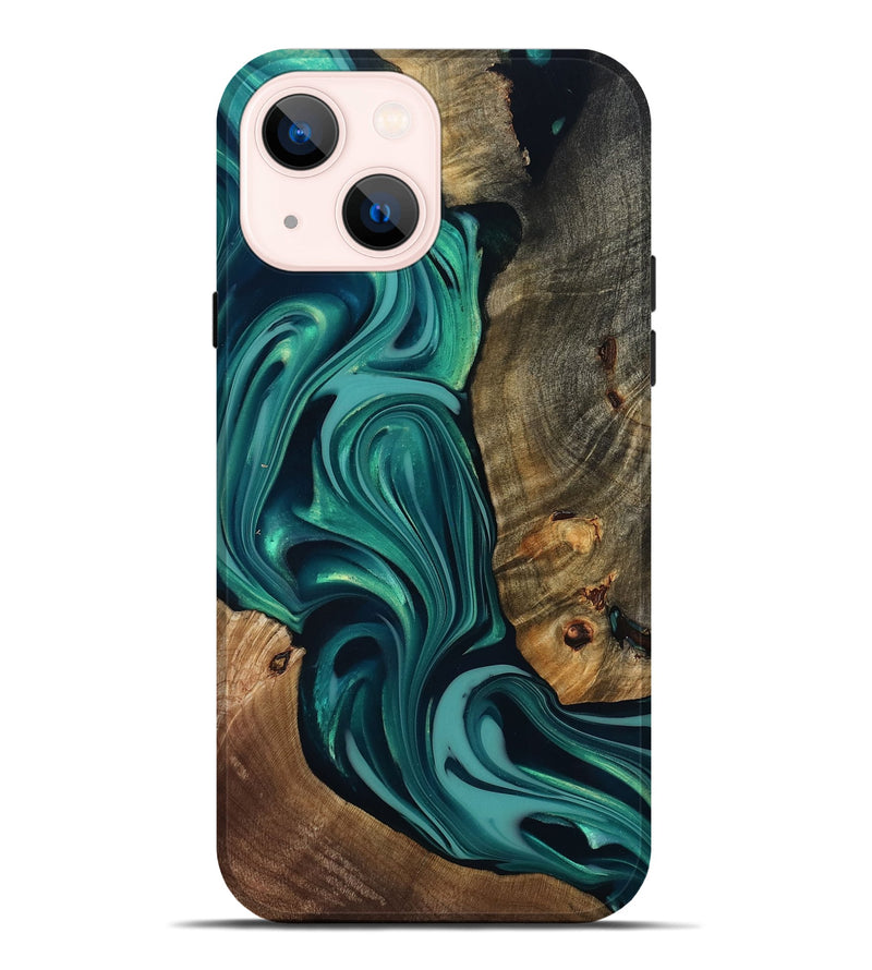 iPhone 14 Plus Wood Live Edge Phone Case - Adonis (Green, 817829)