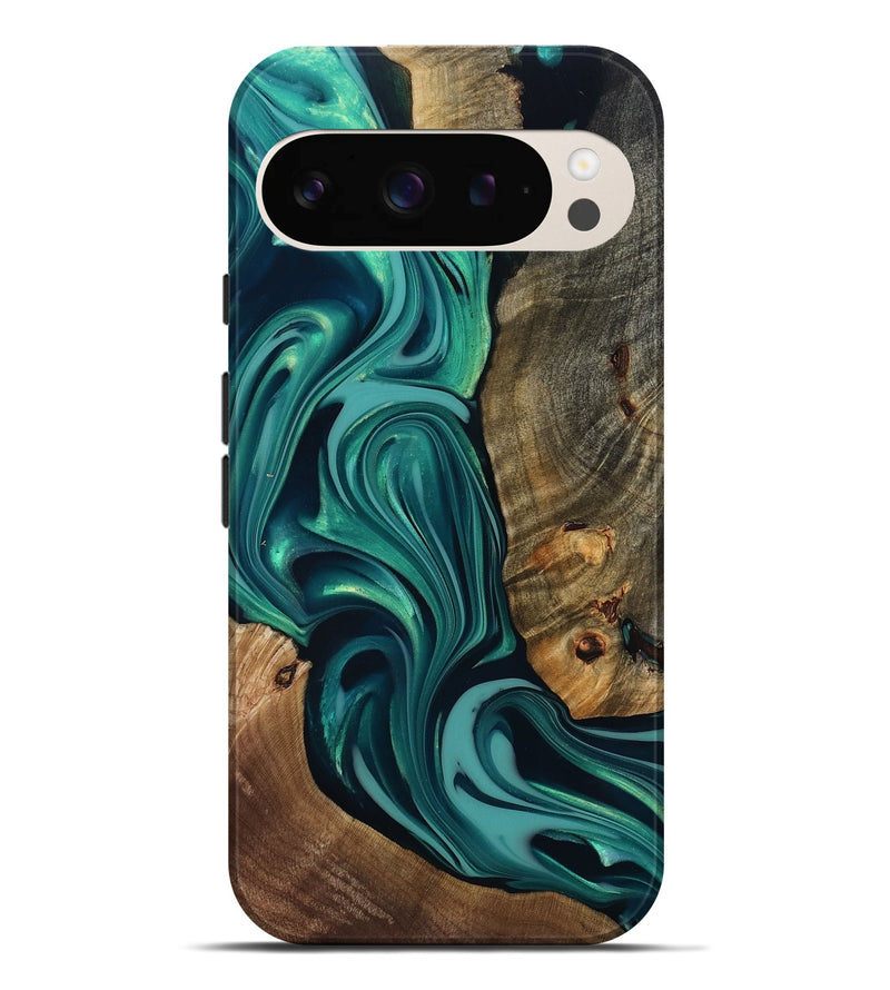 Pixel 9 Pro XL Wood Live Edge Phone Case - Adonis (Green, 817829)