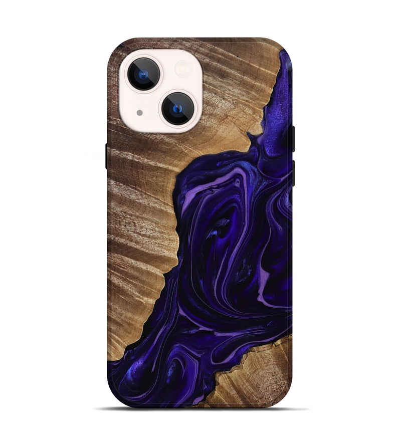 iPhone 14 Wood Live Edge Phone Case - Milana (Purple, 817831)