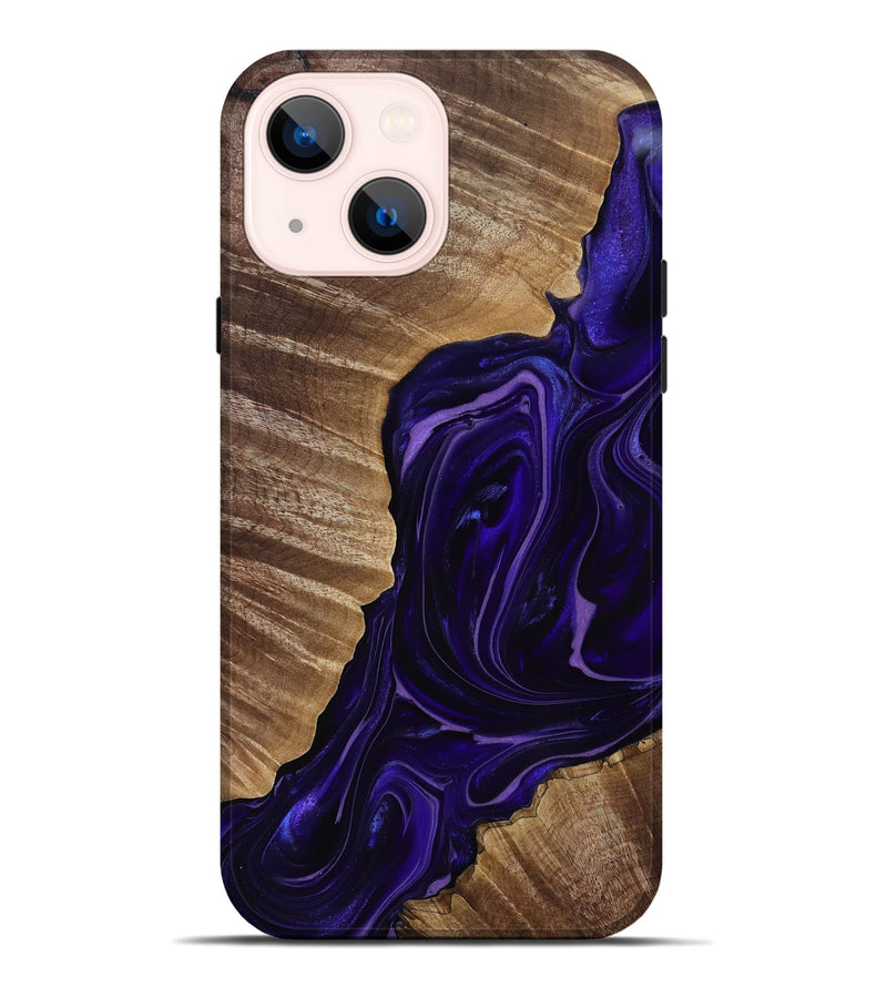 iPhone 14 Plus Wood Live Edge Phone Case - Milana (Purple, 817831)