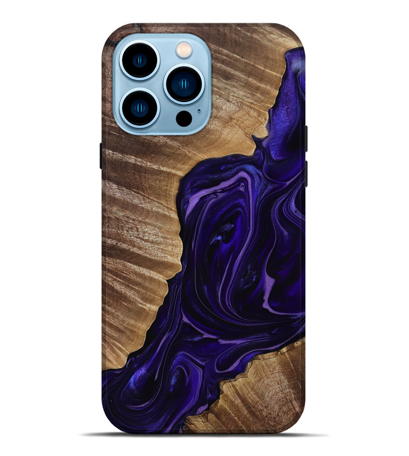 iPhone 14 Pro Max Wood Live Edge Phone Case - Milana (Purple, 817831)