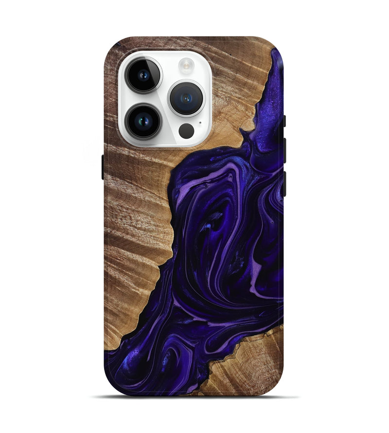 iPhone 15 Pro Wood Live Edge Phone Case - Milana (Purple, 817831)