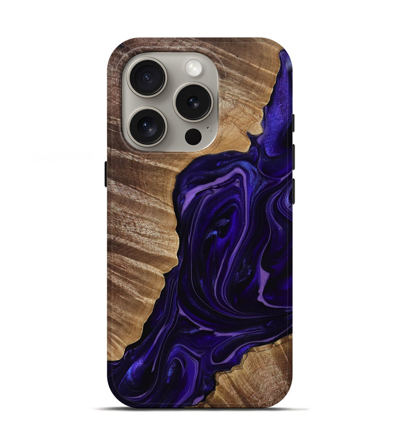 iPhone 16 Pro Wood Live Edge Phone Case - Milana (Purple, 817831)