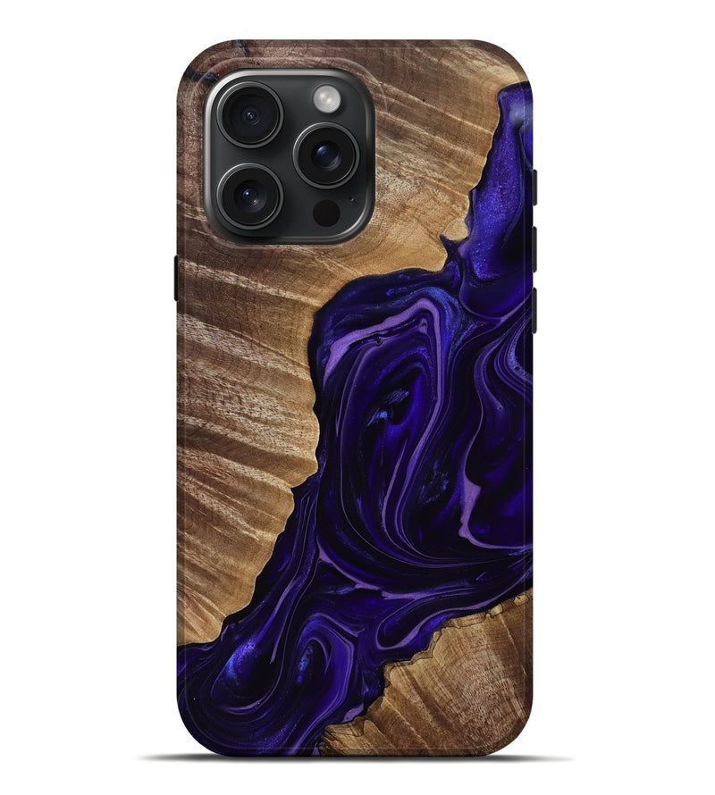 iPhone 16 Pro Max Wood Live Edge Phone Case - Milana (Purple, 817831)