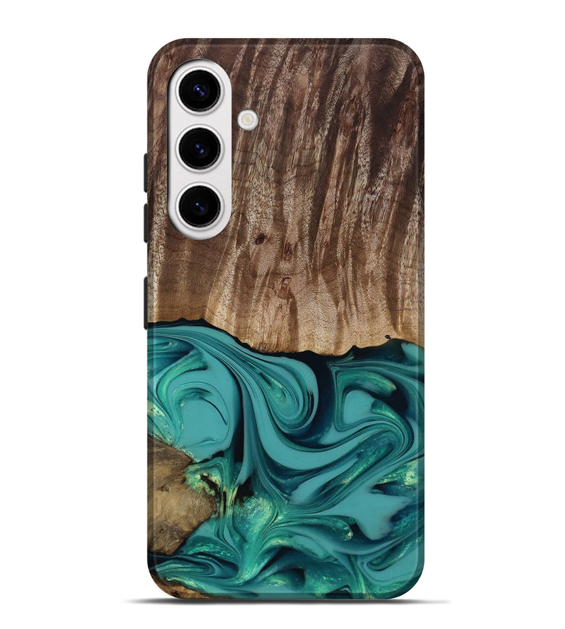 Galaxy S25 Plus Wood Live Edge Phone Case - Braxton (Green, 817837)