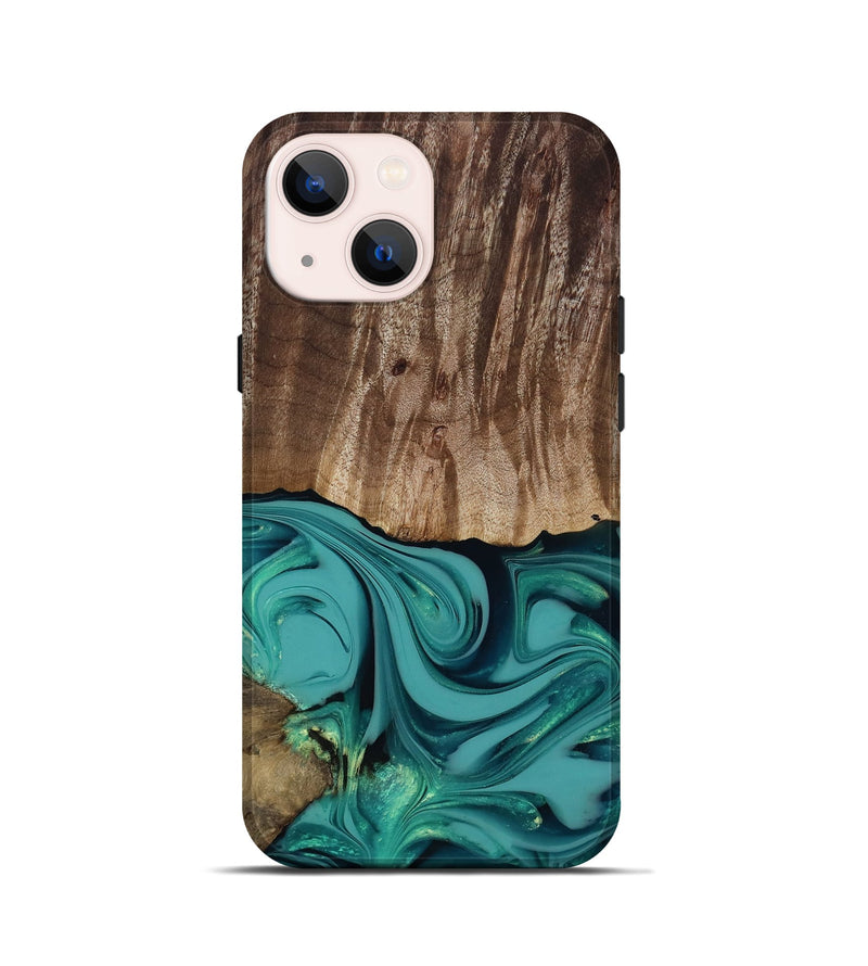 iPhone 13 mini Wood Live Edge Phone Case - Braxton (Green, 817837)