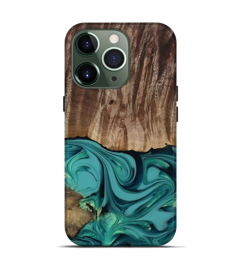 iPhone 13 Pro Wood Live Edge Phone Case - Braxton (Green, 817837)