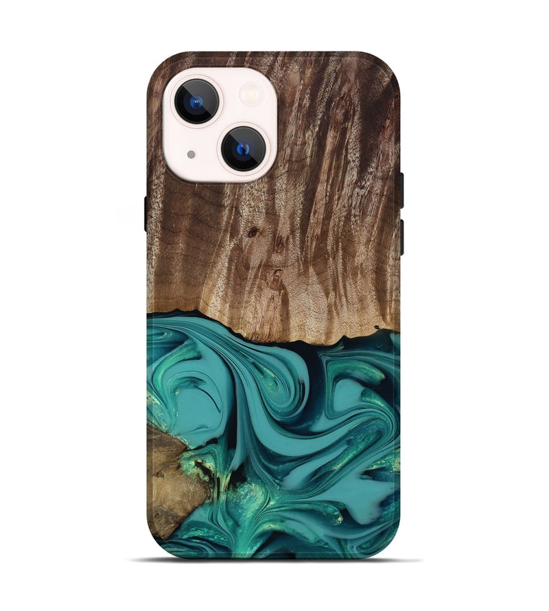 iPhone 14 Wood Live Edge Phone Case - Braxton (Green, 817837)