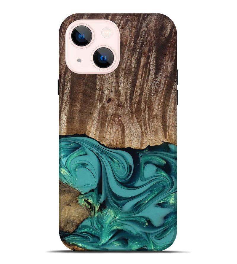 iPhone 14 Plus Wood Live Edge Phone Case - Braxton (Green, 817837)