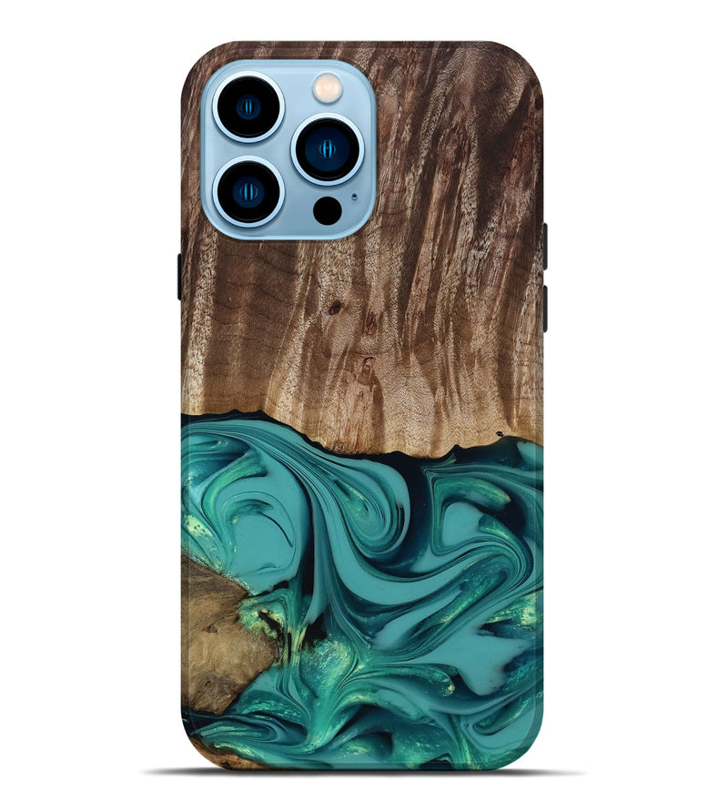 iPhone 14 Pro Max Wood Live Edge Phone Case - Braxton (Green, 817837)