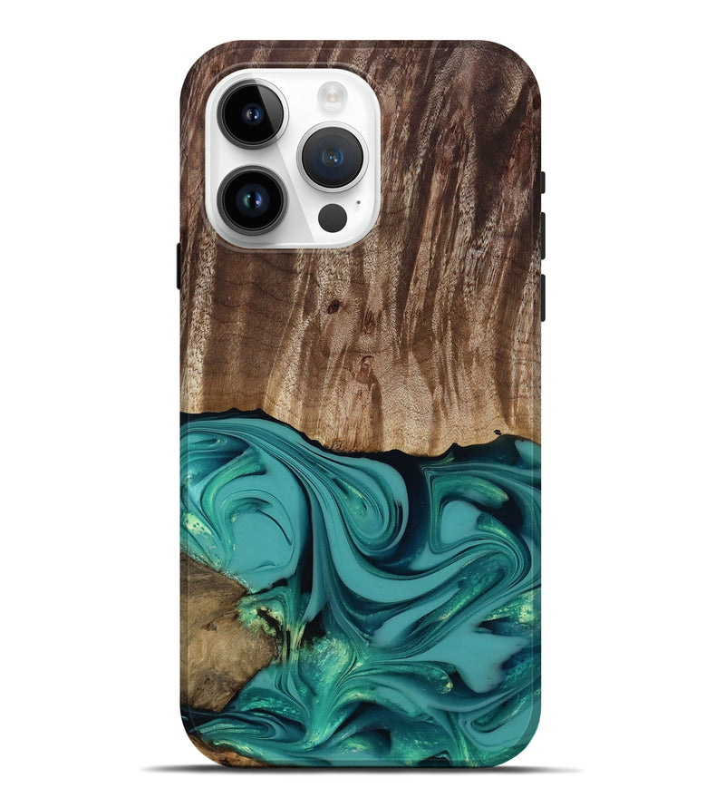 iPhone 15 Pro Max Wood Live Edge Phone Case - Braxton (Green, 817837)