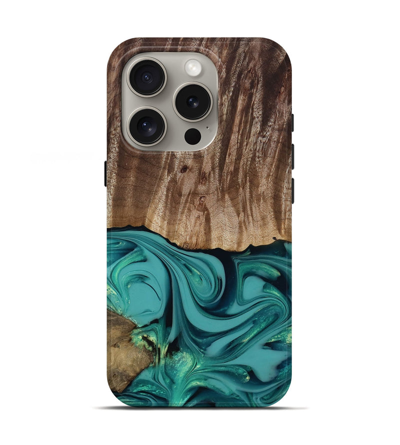 iPhone 16 Pro Wood Live Edge Phone Case - Braxton (Green, 817837)
