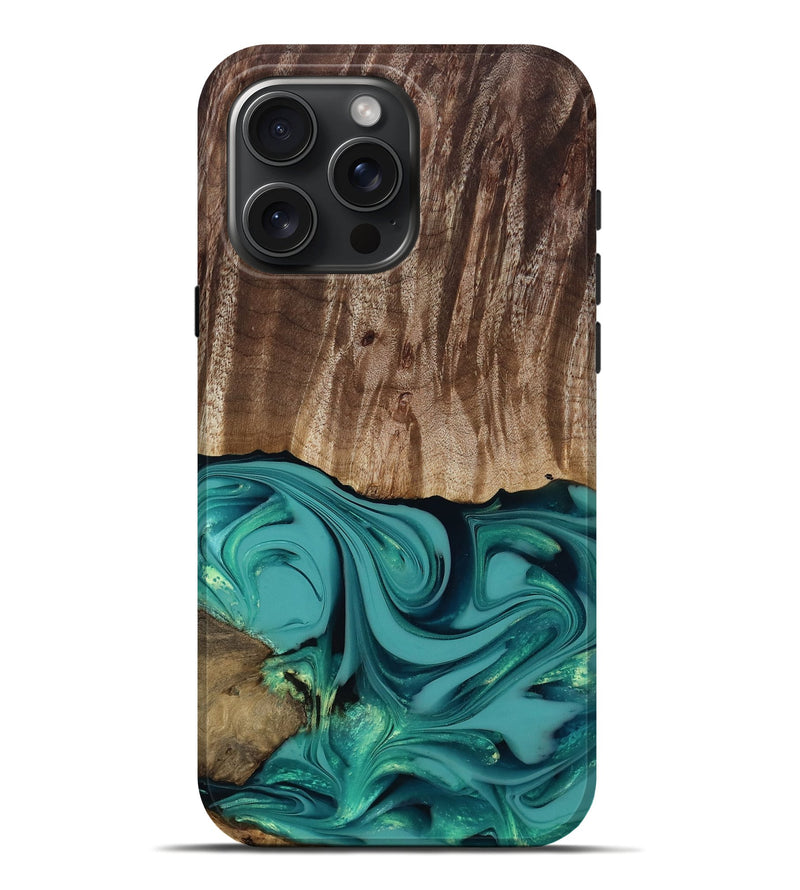 iPhone 16 Pro Max Wood Live Edge Phone Case - Braxton (Green, 817837)