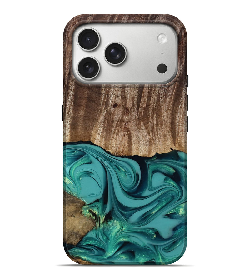iPhone 17 Pro Max Wood Live Edge Phone Case - Braxton (Green, 817837)