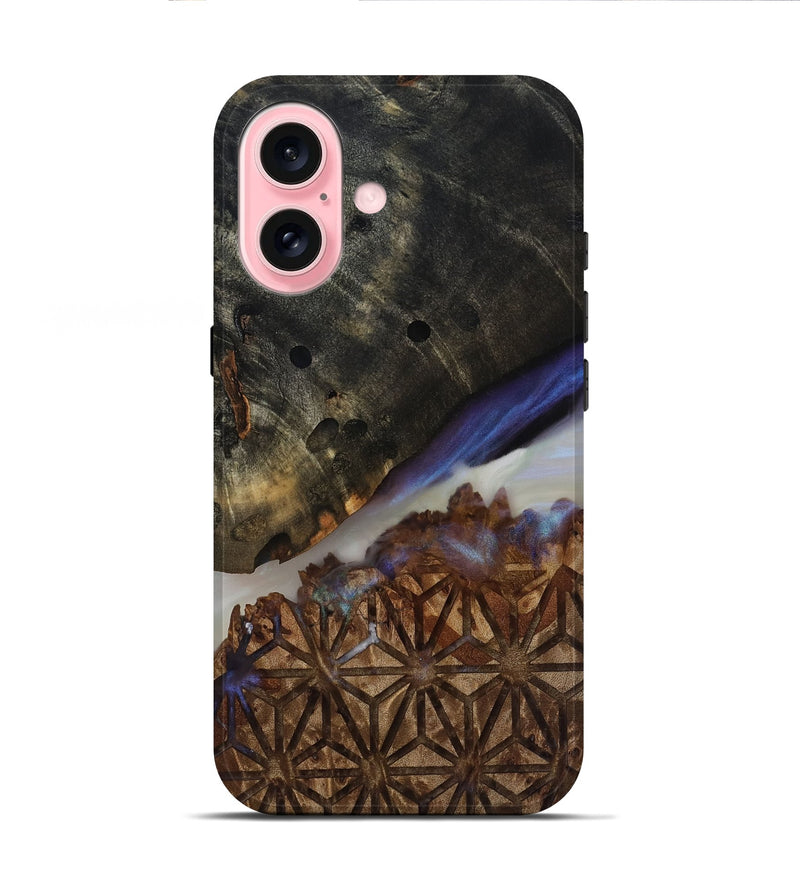 iPhone 16 Wood Live Edge Phone Case - Kyrie (Clear, 817838)