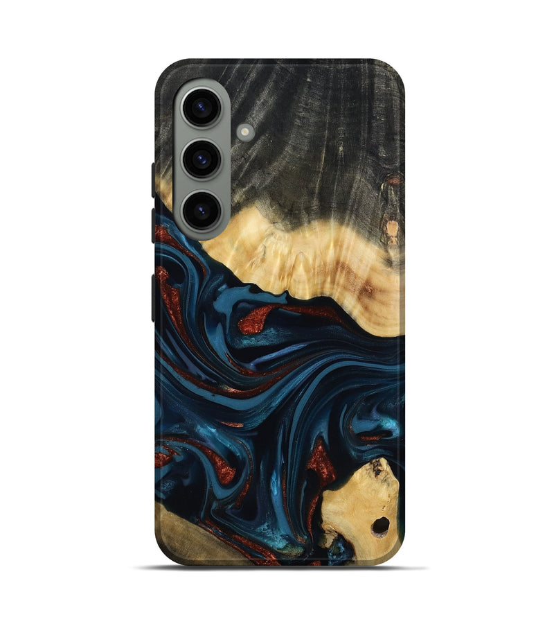 Galaxy S24 Wood Live Edge Phone Case - Nina (Teal & Gold, 817839)