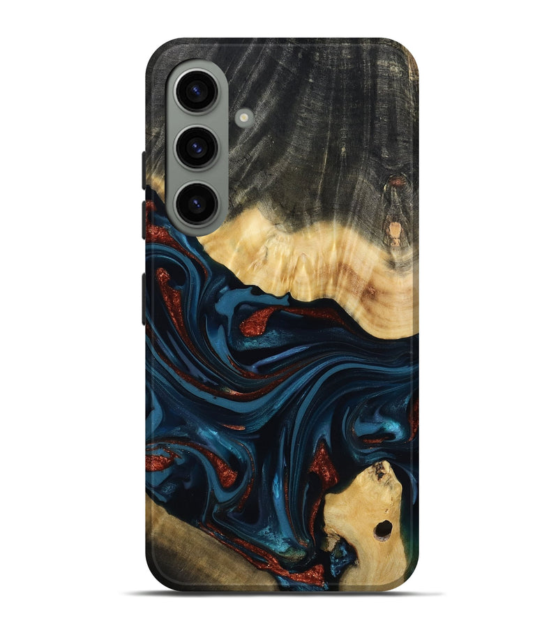 Galaxy S24 Plus Wood Live Edge Phone Case - Nina (Teal & Gold, 817839)