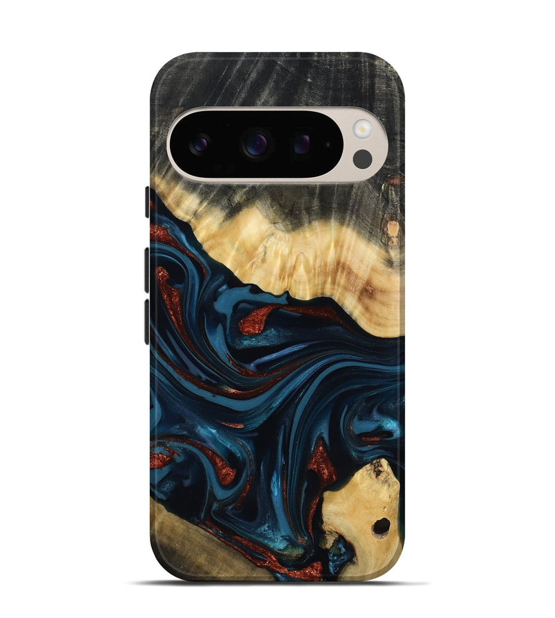 Pixel 10 Wood Live Edge Phone Case - Nina (Teal & Gold, 817839)