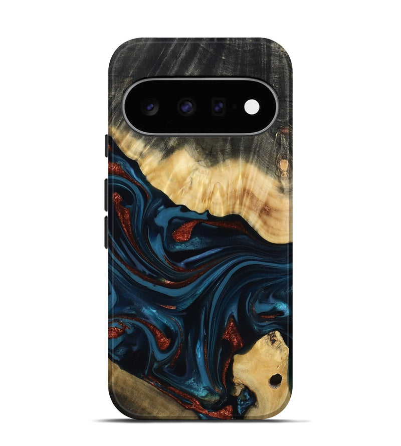 Pixel 11 Wood Live Edge Phone Case - Nina (Teal & Gold, 817839)
