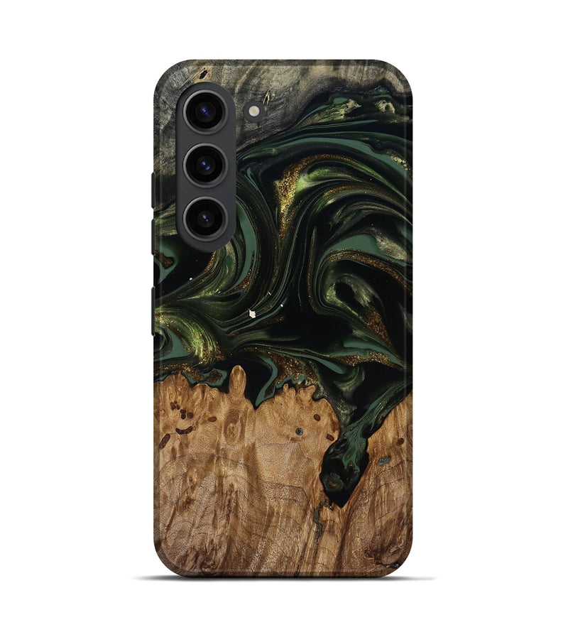 Galaxy S23 Wood Live Edge Phone Case - Shreya (Green, 817841)