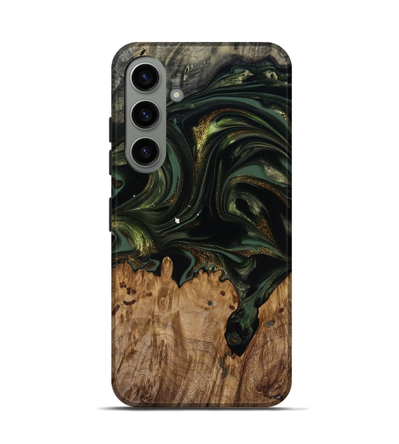 Galaxy S24 Wood Live Edge Phone Case - Shreya (Green, 817841)