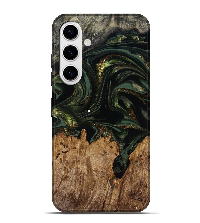 Galaxy S25 Plus Wood Live Edge Phone Case - Shreya (Green, 817841)