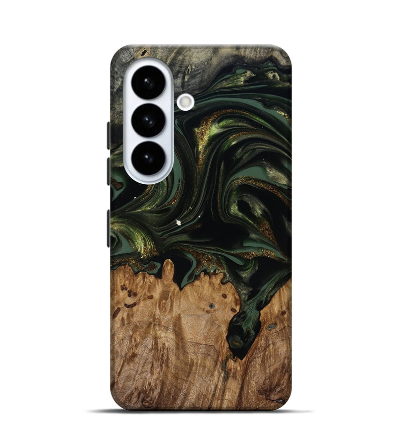 Galaxy S26 Wood Live Edge Phone Case - Shreya (Green, 817841)