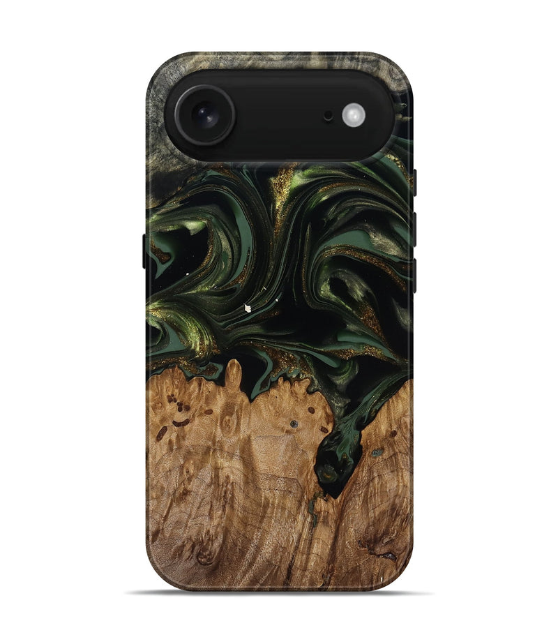 iPhone 17 Air Wood Live Edge Phone Case - Shreya (Green, 817841)