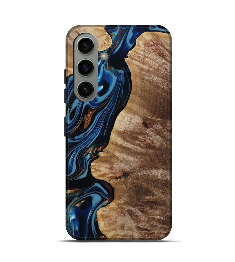 Galaxy S24 Wood Live Edge Phone Case - Estelle (Teal & Gold, 817843)