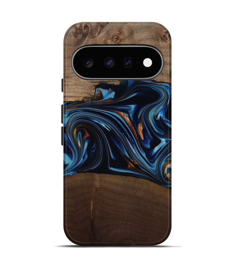 Pixel 11 Wood Live Edge Phone Case - Colin (Teal & Gold, 817846)