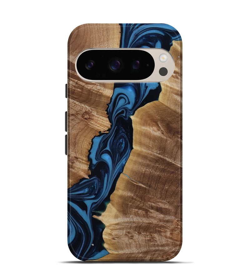 Pixel 10 Pro Wood Live Edge Phone Case - Darci (Blue, 817849)