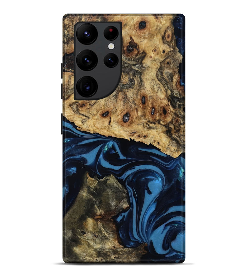 Galaxy S22 Ultra Wood Live Edge Phone Case - Shonda (Blue, 817853)