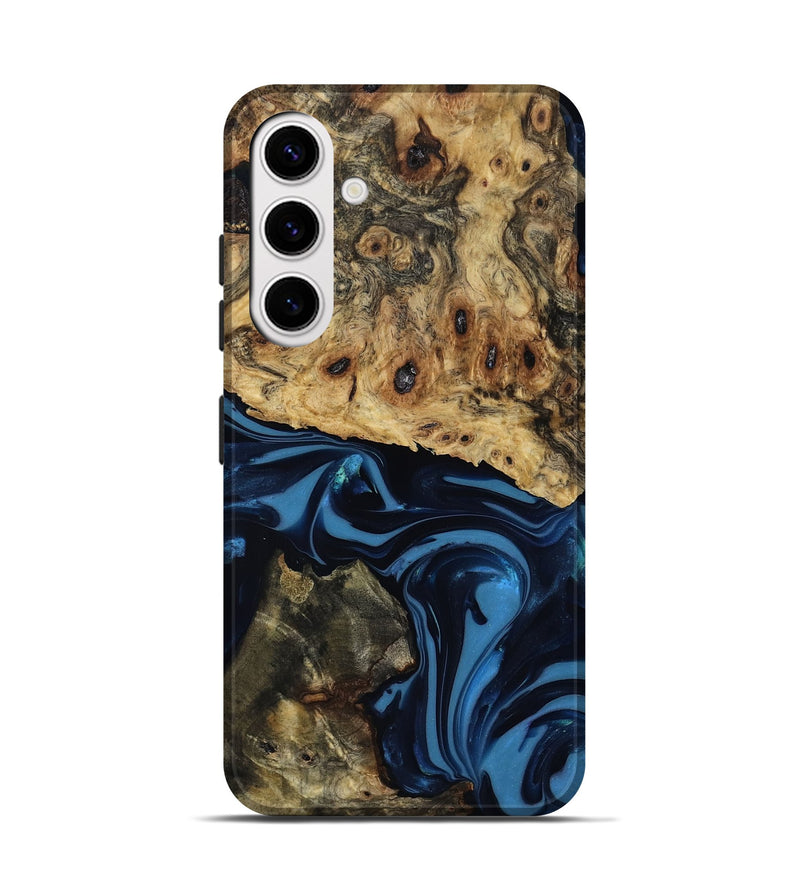 Galaxy S25 Wood Live Edge Phone Case - Shonda (Blue, 817853)