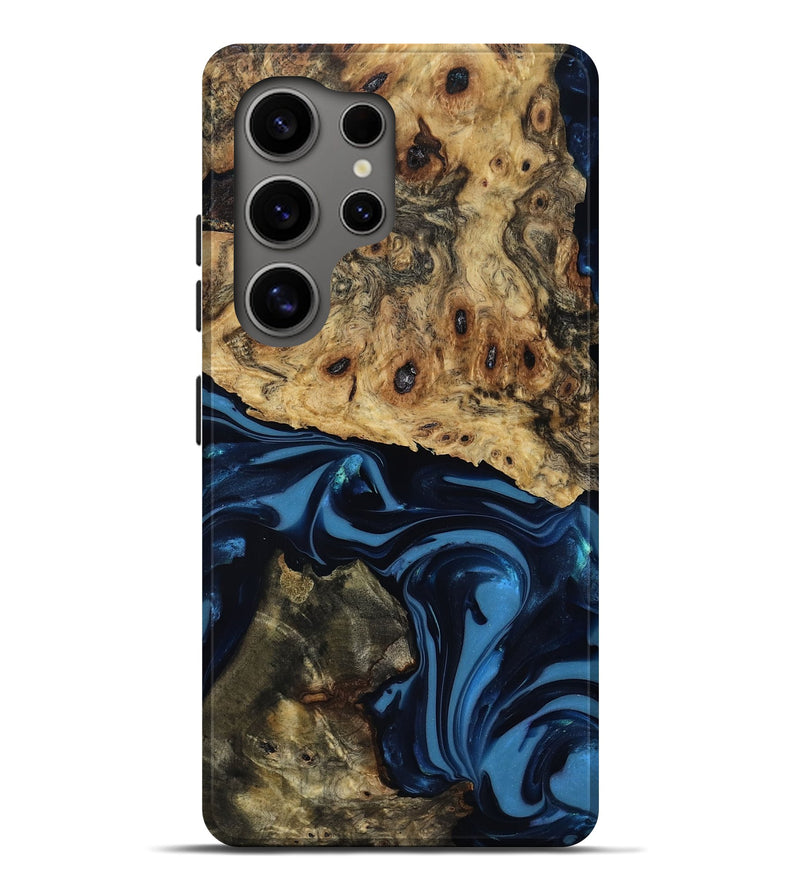 Galaxy S25 Ultra Wood Live Edge Phone Case - Shonda (Blue, 817853)